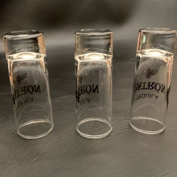 Patron Tequila 3 Ounce Shot Glass Silver Set Of 3 Bar Accessories Entertaining - Picture 5 of 5